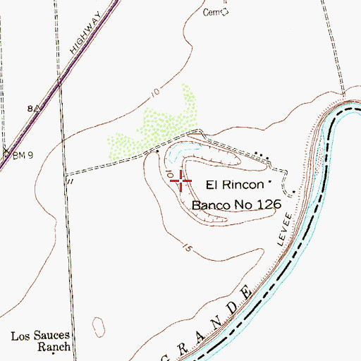 Topographic Map of El Rincon Banco Number 126, TX