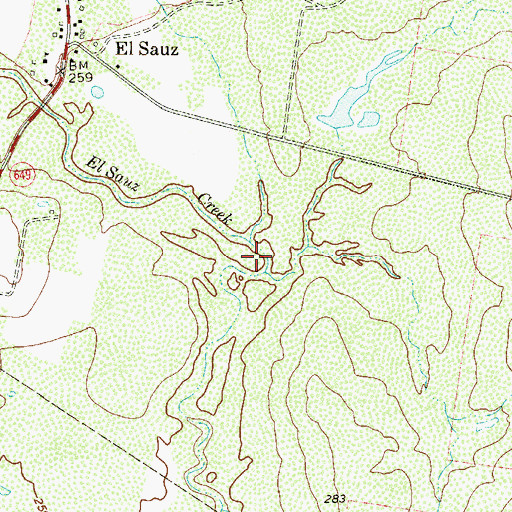 Topographic Map of El Sauz Creek, TX