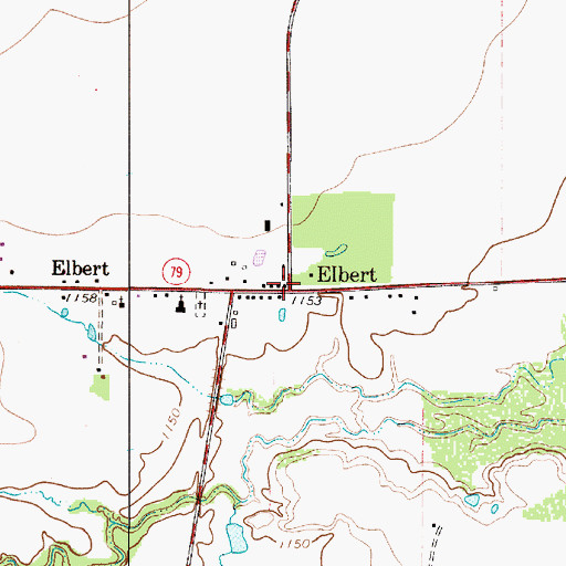 Topographic Map of Elbert, TX