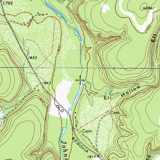 Topographic Map of Eli Hollow, TX