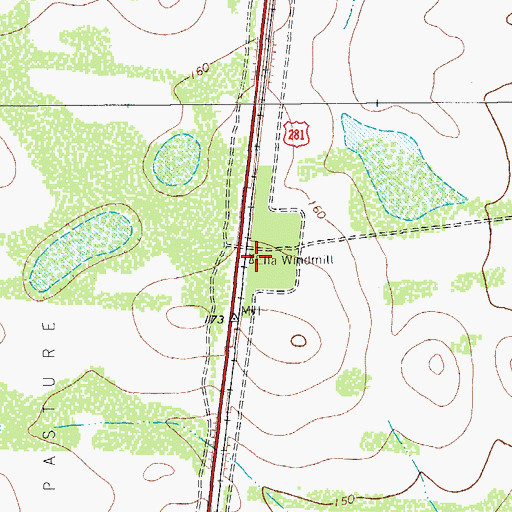 Topographic Map of Ella Windmill, TX