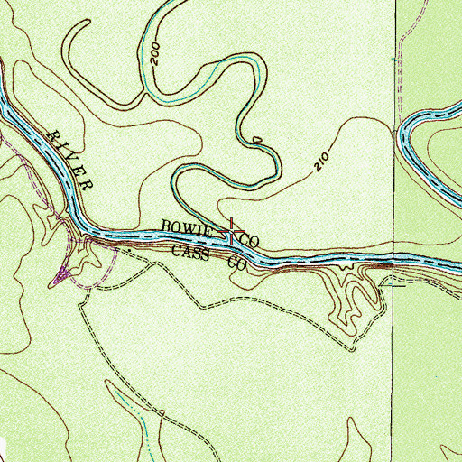 Topographic Map of Elliott Creek, TX