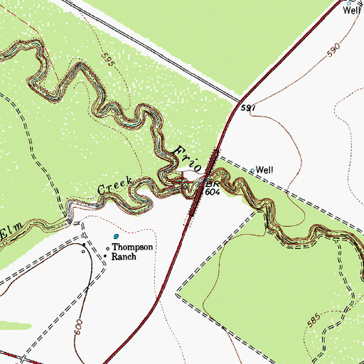 Topographic Map of Elm Creek, TX