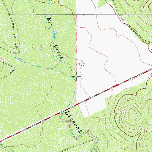 Topographic Map of Elm Creek, TX