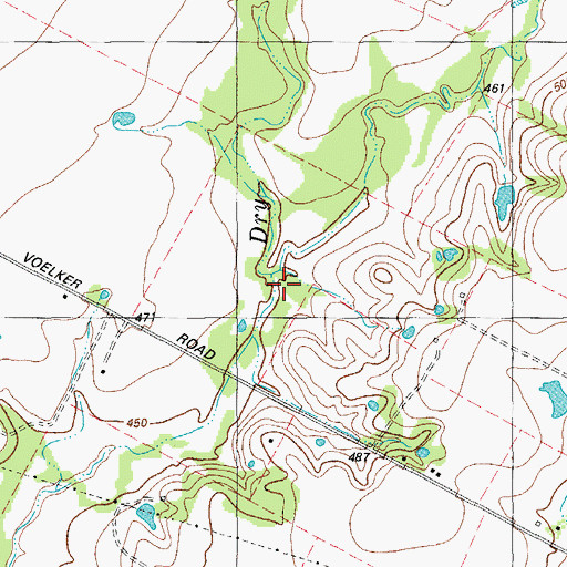Topographic Map of Elm Creek, TX