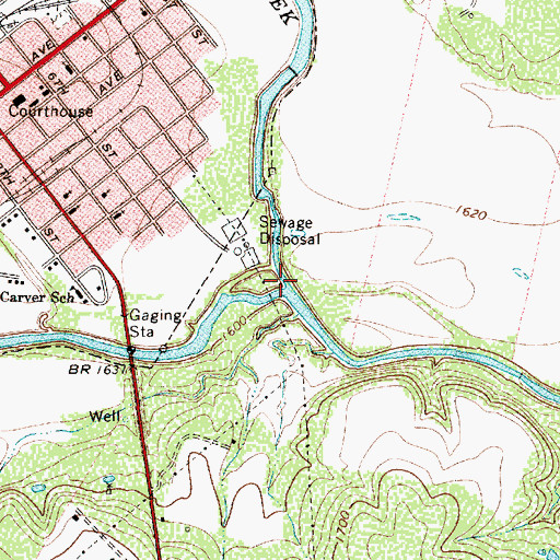 Topographic Map of Elm Creek, TX