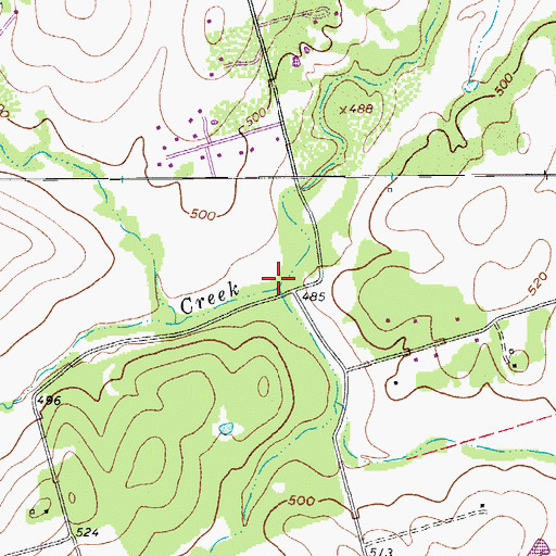Topographic Map of Elm Creek, TX