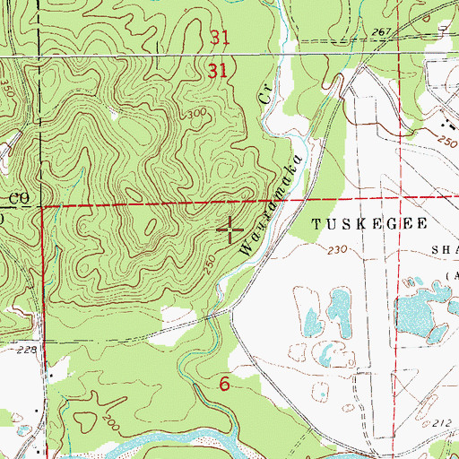 Topographic Map of Antioch Church (historical), AL