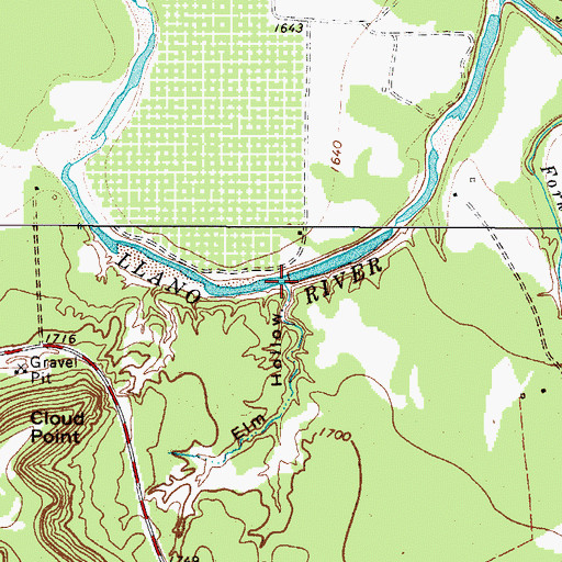 Topographic Map of Elm Hollow, TX