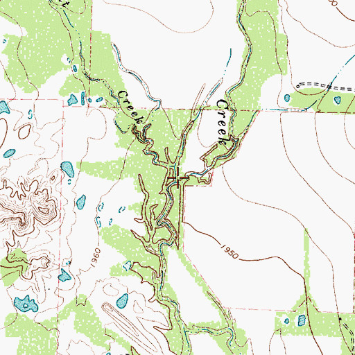 Topographic Map of Elomont Creek, TX