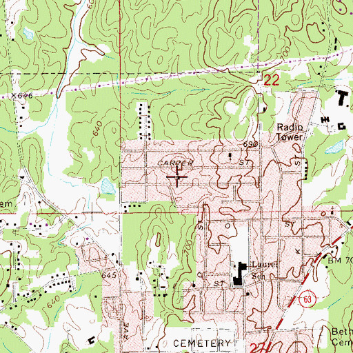 Topographic Map of Apostolic Temple Church, AL