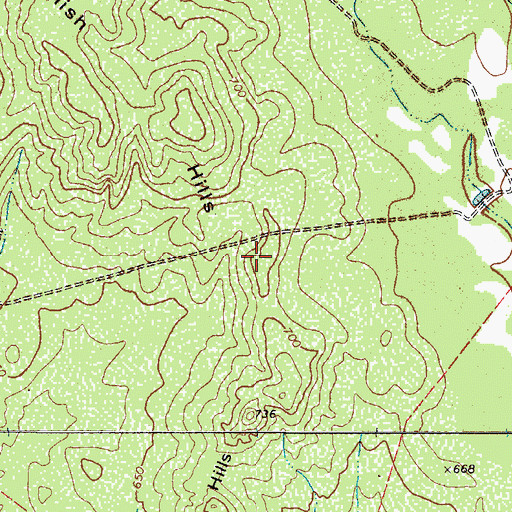 Topographic Map of English Hills, TX