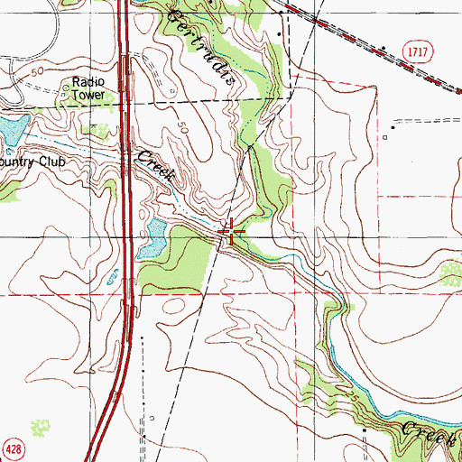 Topographic Map of Escondido Creek, TX