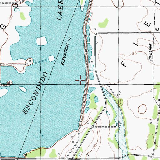 Topographic Map of Escondido Lake, TX