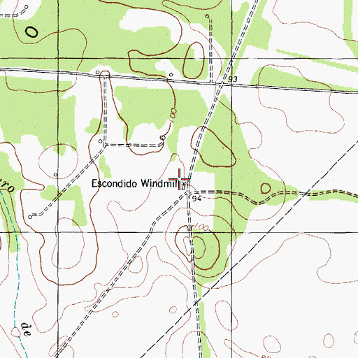 Topographic Map of Escondido Windmill, TX