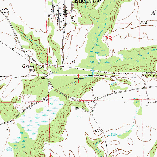 Topographic Map of Ashurot Mill (historical), AL