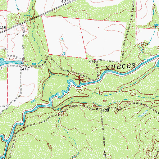 Topographic Map of Espio Creek, TX