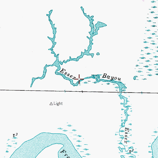 Topographic Map of Essex Bayou, TX
