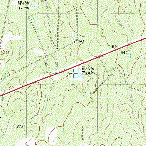 Topographic Map of Estep Tank, TX