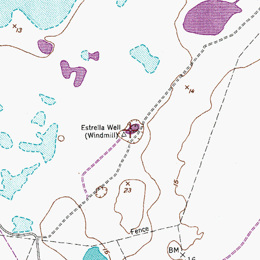 Topographic Map of Estrella Well, TX
