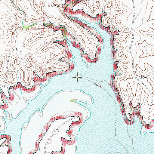 Topographic Map of Evans Creek, TX