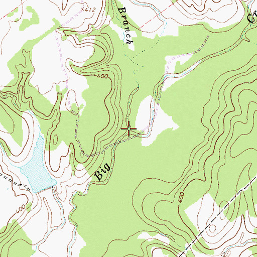 Topographic Map of Ezell Branch, TX