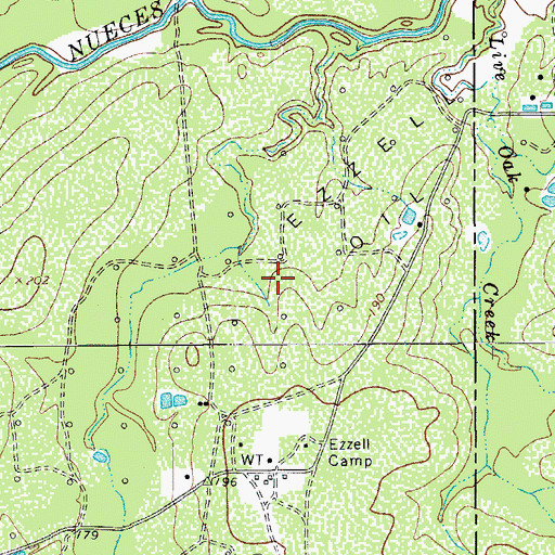 Topographic Map of Ezzell River Oil Field, TX