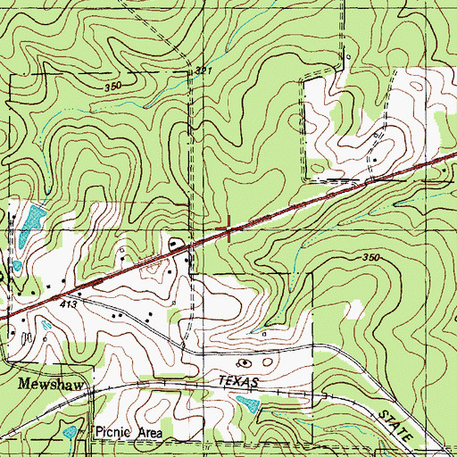 Topographic Map of Fairchild State Forest, TX