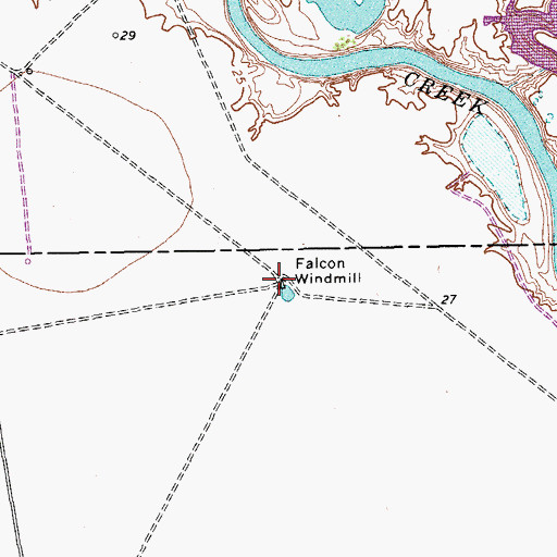 Topographic Map of Falcon Windmill, TX