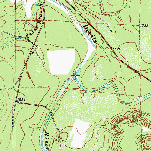 Topographic Map of Falls Prong, TX
