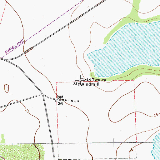 Topographic Map of Field Twelve Windmill, TX