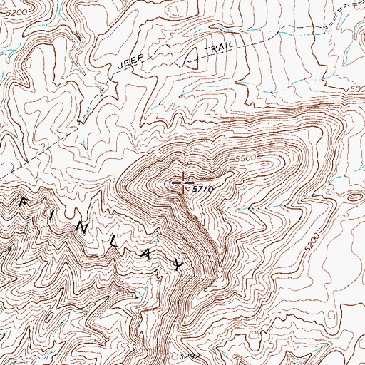 Topographic Map of Finlay Mountains, TX