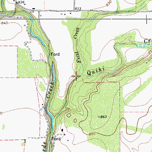 Topographic Map of First Creek, TX