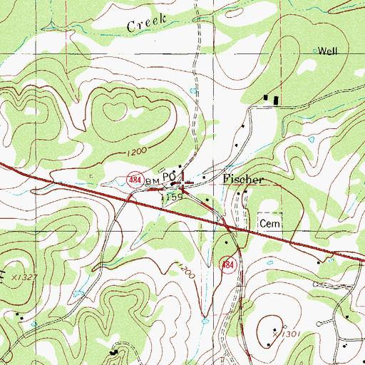 Topographic Map of Fischer, TX