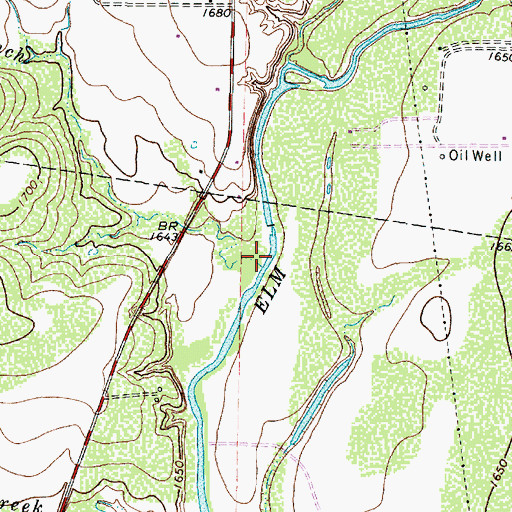 Topographic Map of Flag Branch, TX