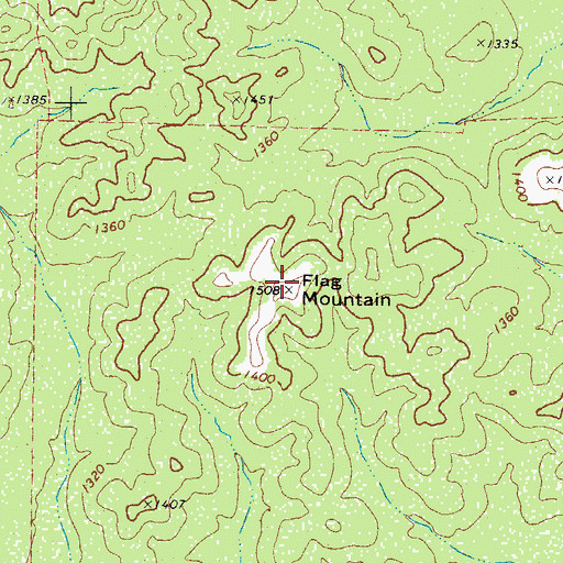 Topographic Map of Flag Mountain, TX