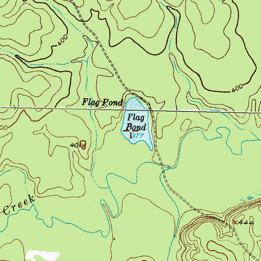 Topographic Map of Flag Pond, TX