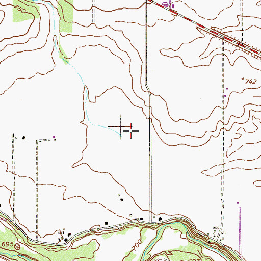 Topographic Map of Flat Creek, TX