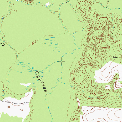 Topographic Map of Flat Creek, TX