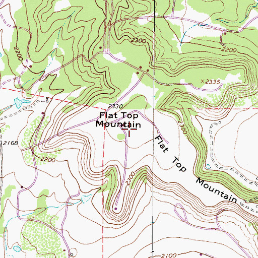 Topographic Map of Flat Top Mountain, TX