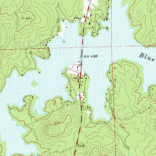 Topographic Map of Blue Creek, AL