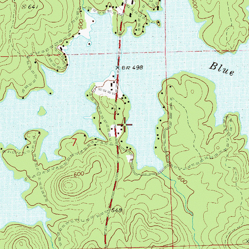 Topographic Map of Blue Creek Marina, AL