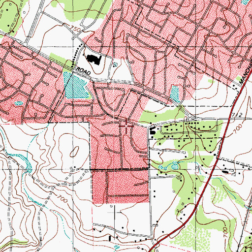 Topographic Map of Ford Oaks, TX