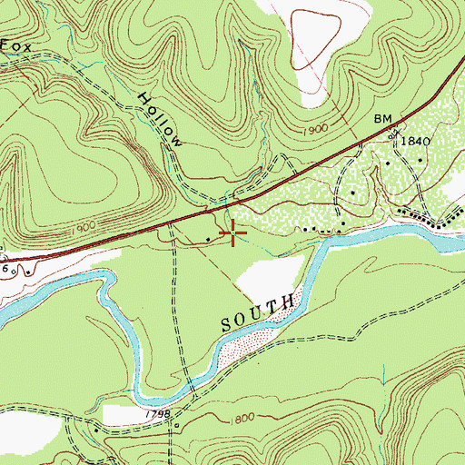 Topographic Map of Fox Hollow, TX
