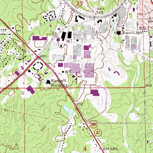 Topographic Map of Calvary Heights Baptist Church, AL