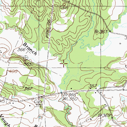 Topographic Map of Frasier Branch, TX