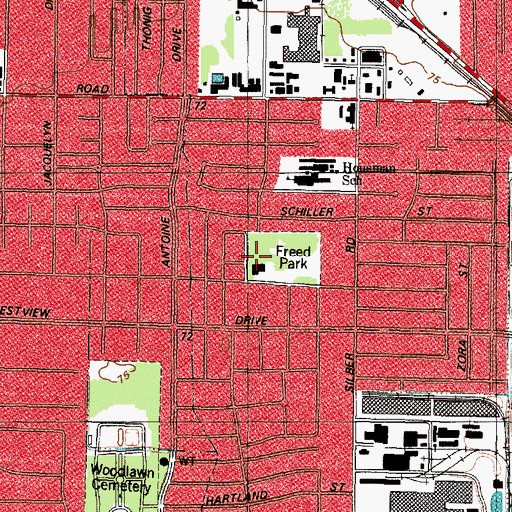 Topographic Map of Freed Park, TX