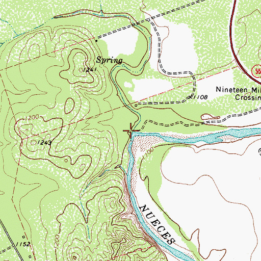 Topographic Map of French Creek, TX