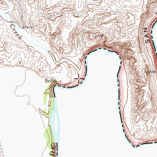 Topographic Map of Fresno Creek, TX