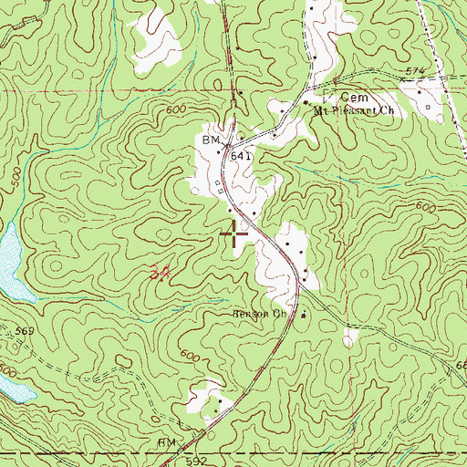 Topographic Map of Camp Alamisco, AL